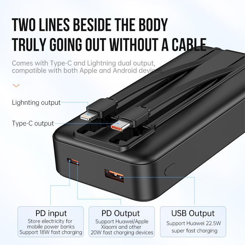 F25 20000MAh 2 wire 22.5W Power Bank