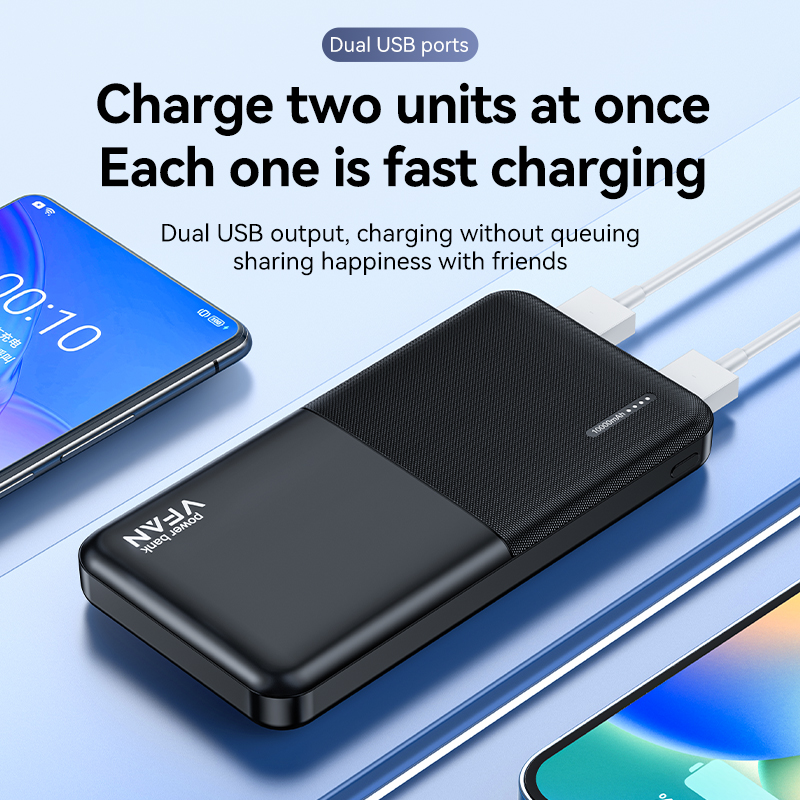 F04 10000mah Dual USB ultra-thin Power Bank